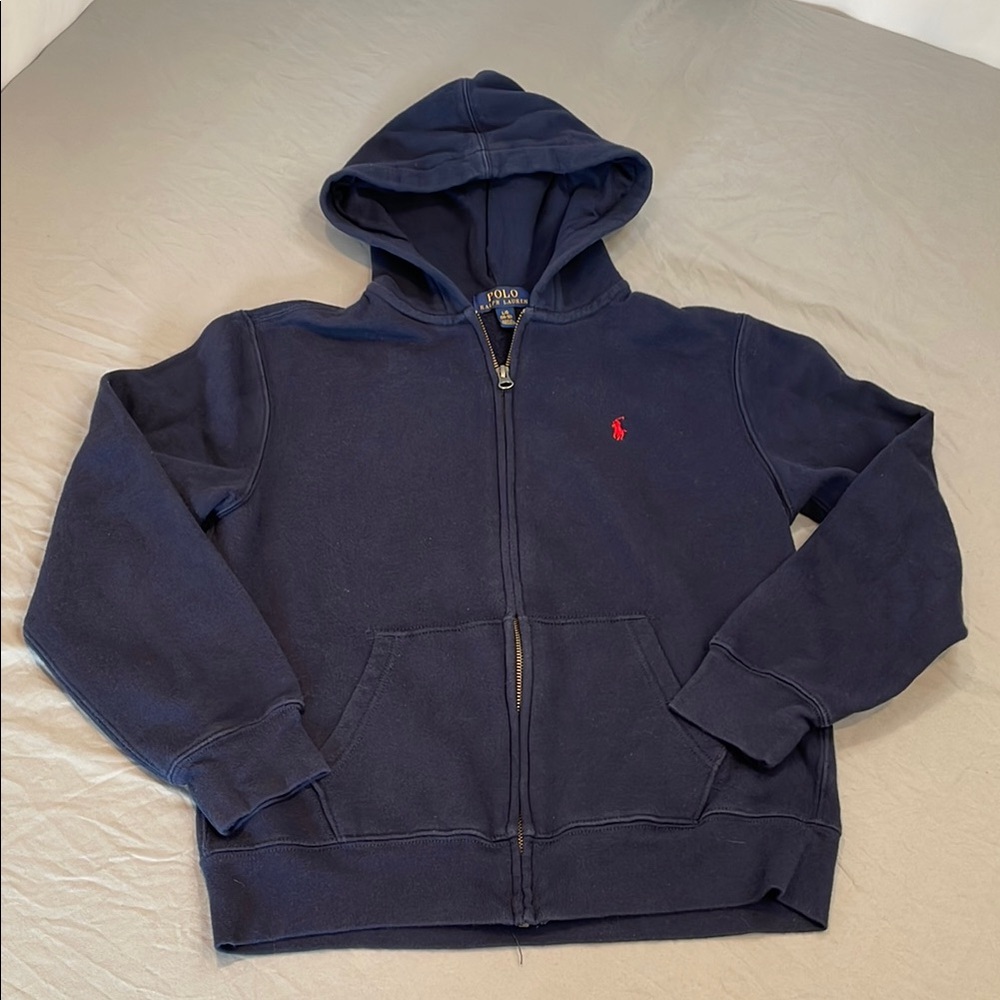 Polo by Ralph Lauren Dark Blue Kids Hoodie with Red Logo